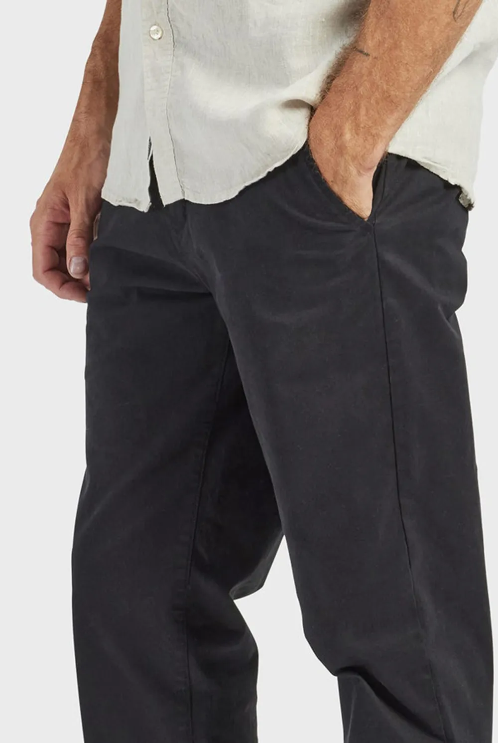 Tailored Fit Textured Cotton Casual Trousers
