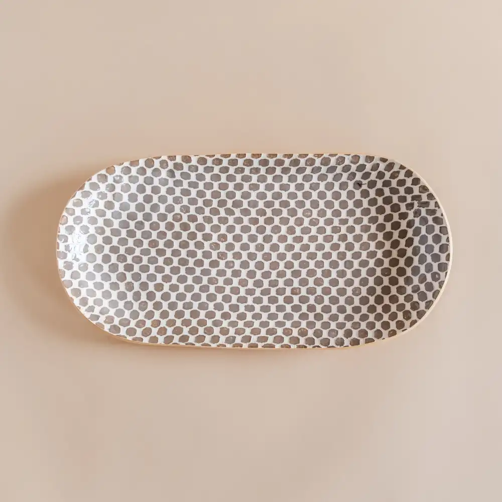 Rounded Ceramic Serving Platter
