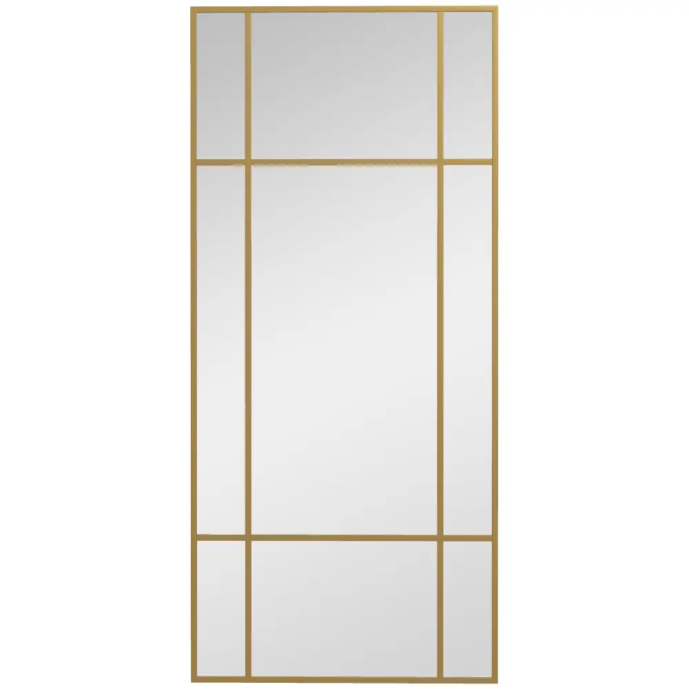Grid Wall Mirror With Hooks