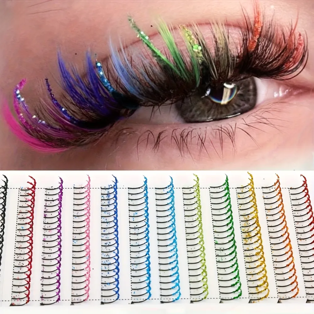 Glitter Colored False Lashes