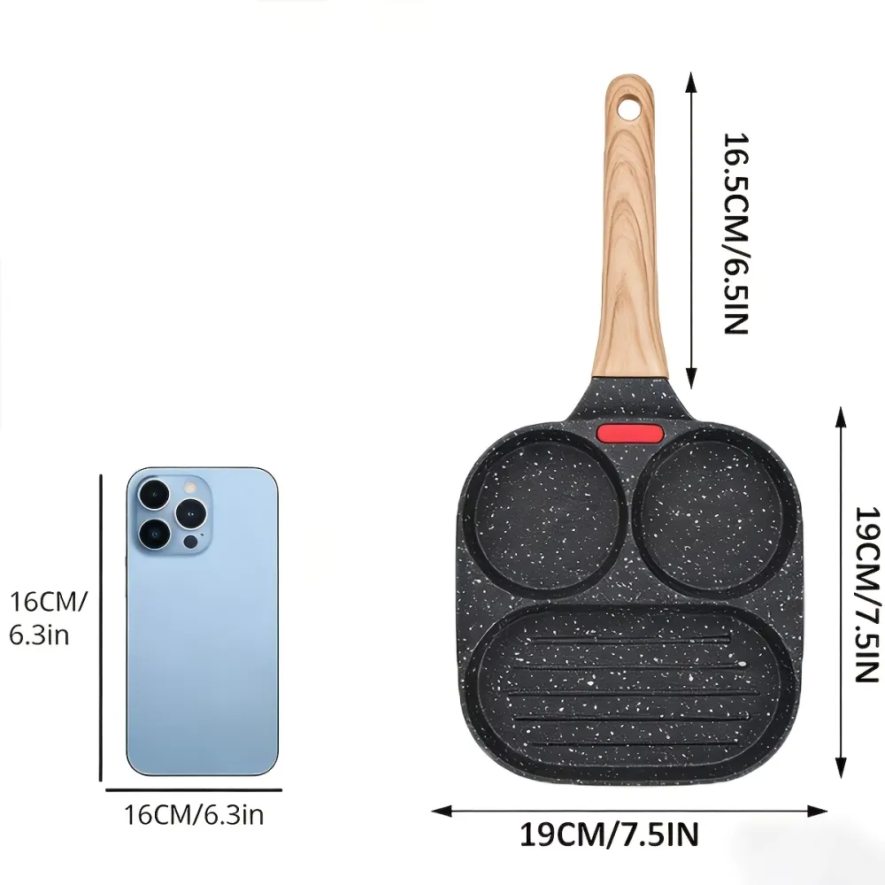 3-Section Non-Stick Breakfast Pan