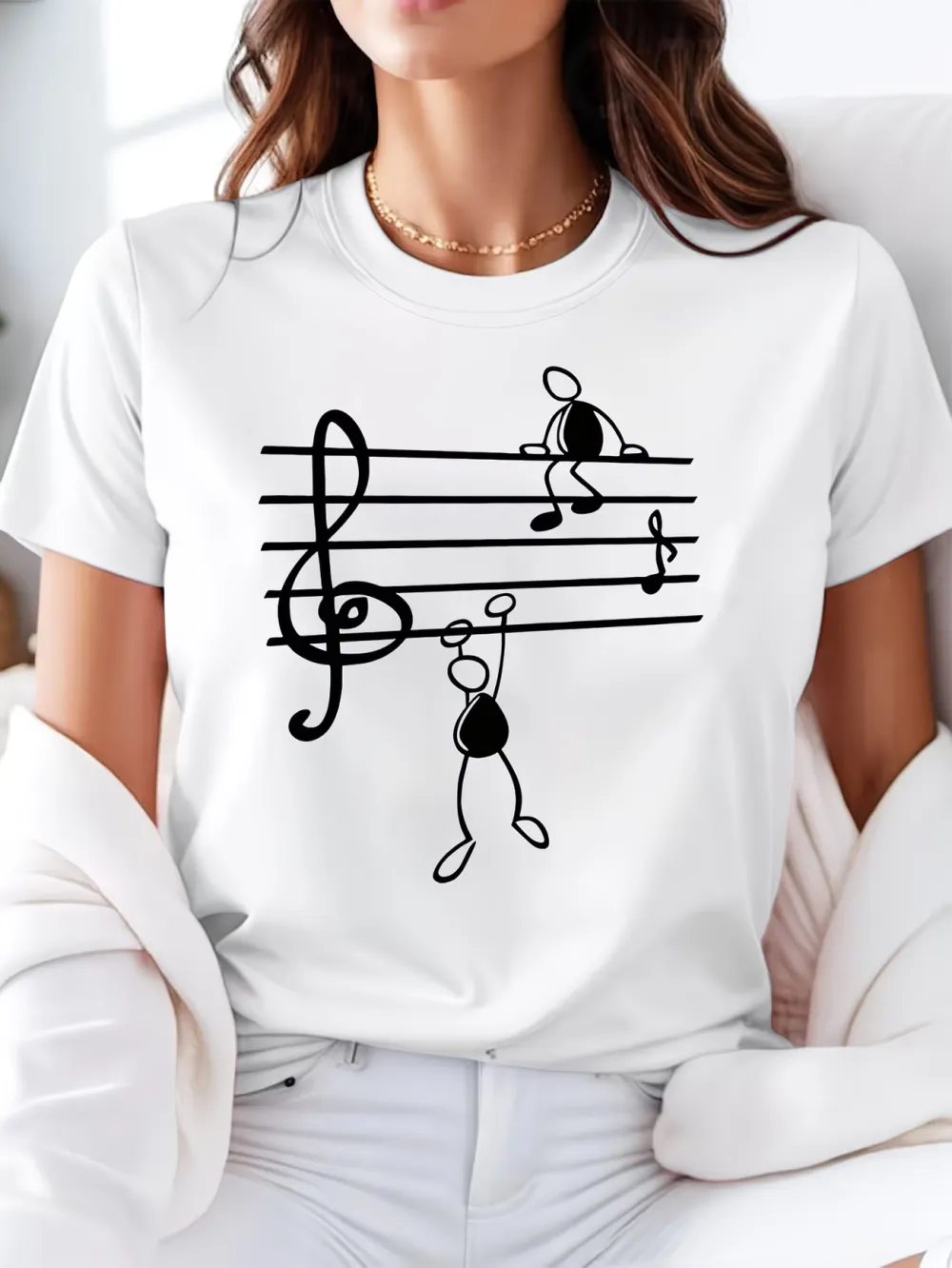 Music Note Stick Figures T-Shirt