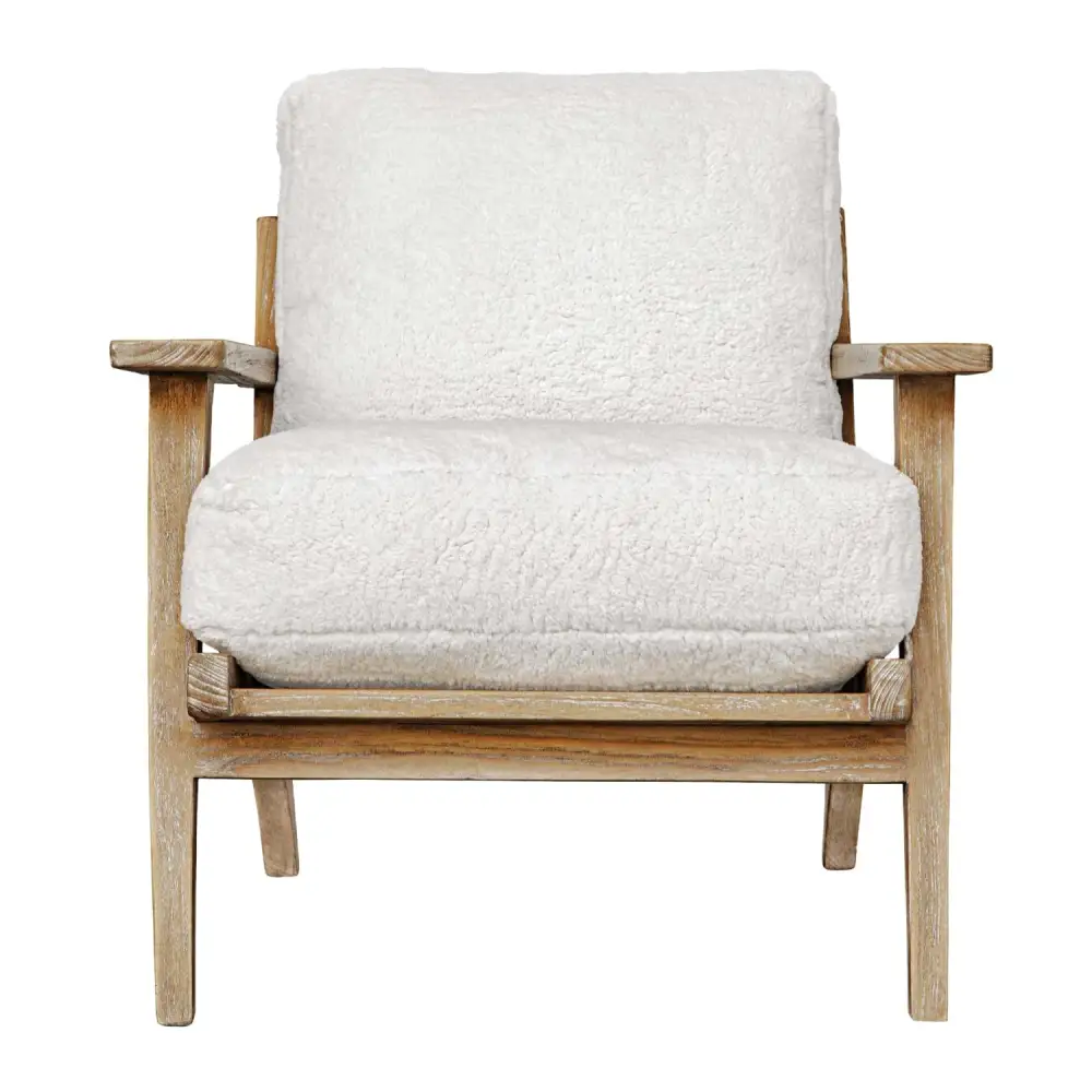 Sheepskin Cushioned Lounge Chair