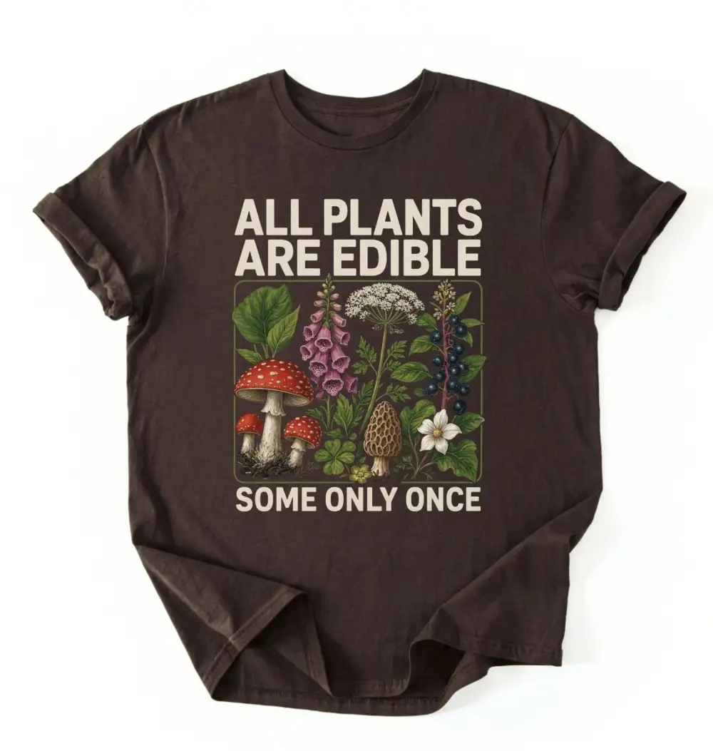 Plant Theme Soft Graphic Cotton Tee