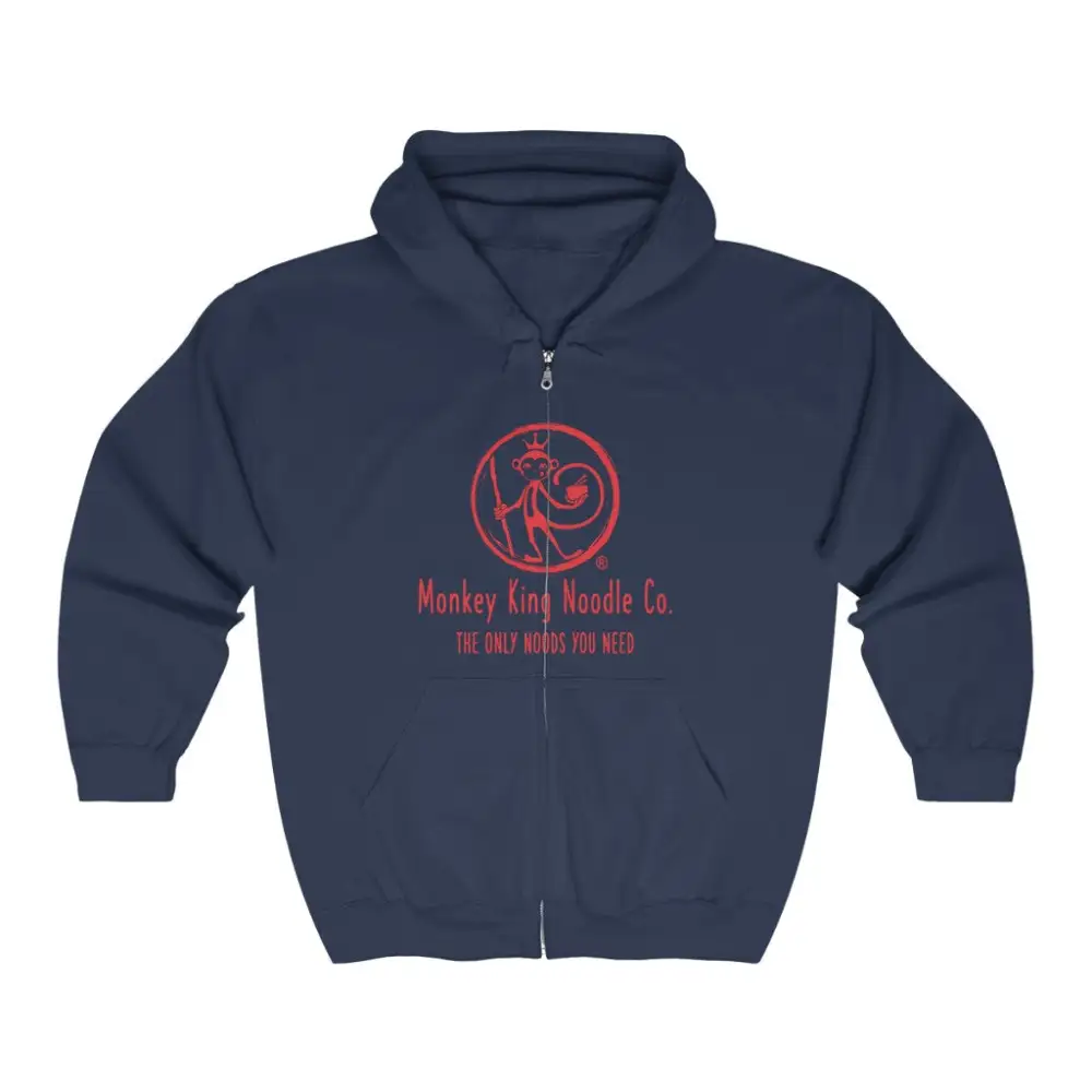 Bold Print Noodle Graphic Zip Hoodie