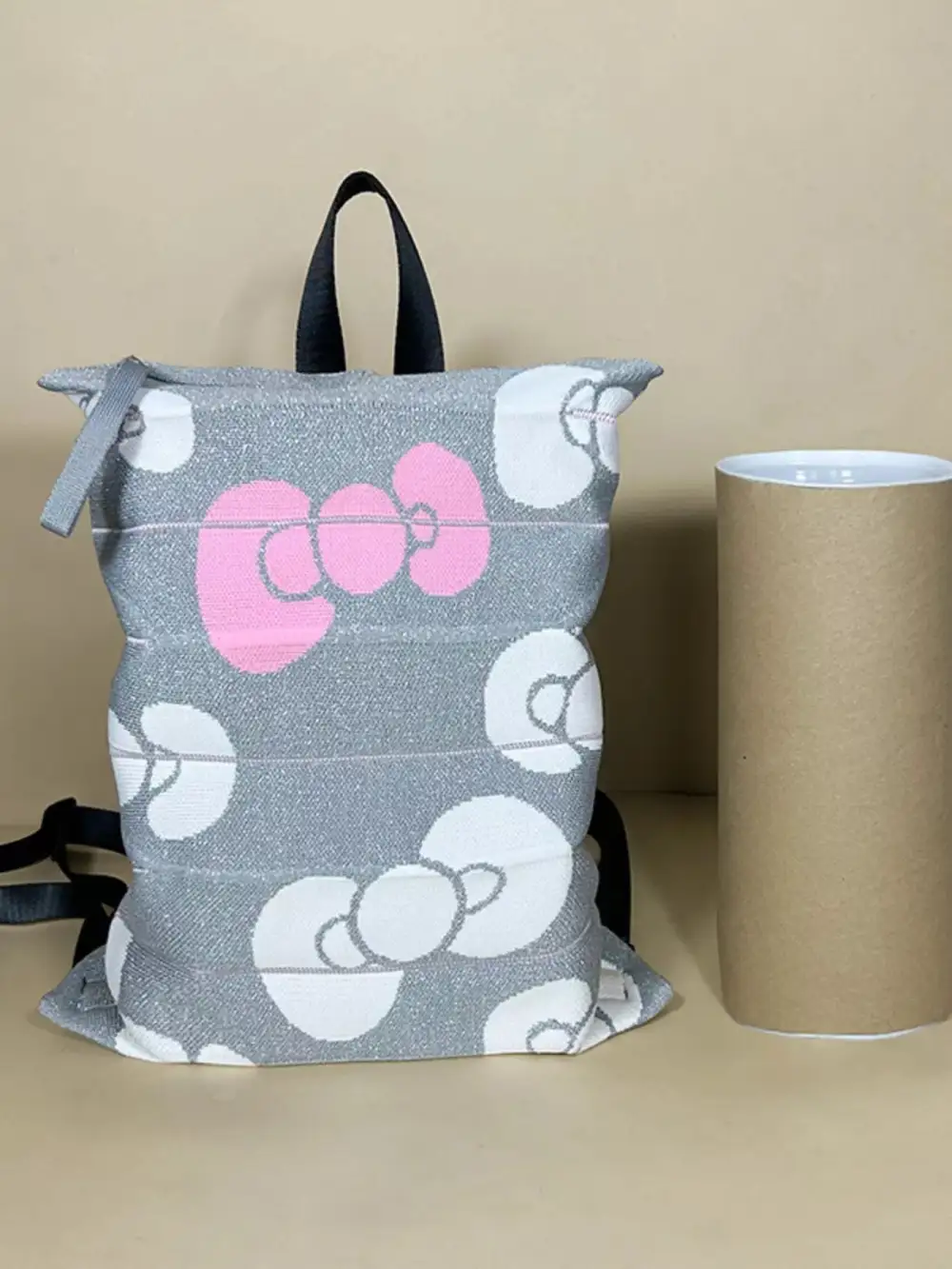 Knit Bow Casual Backpack