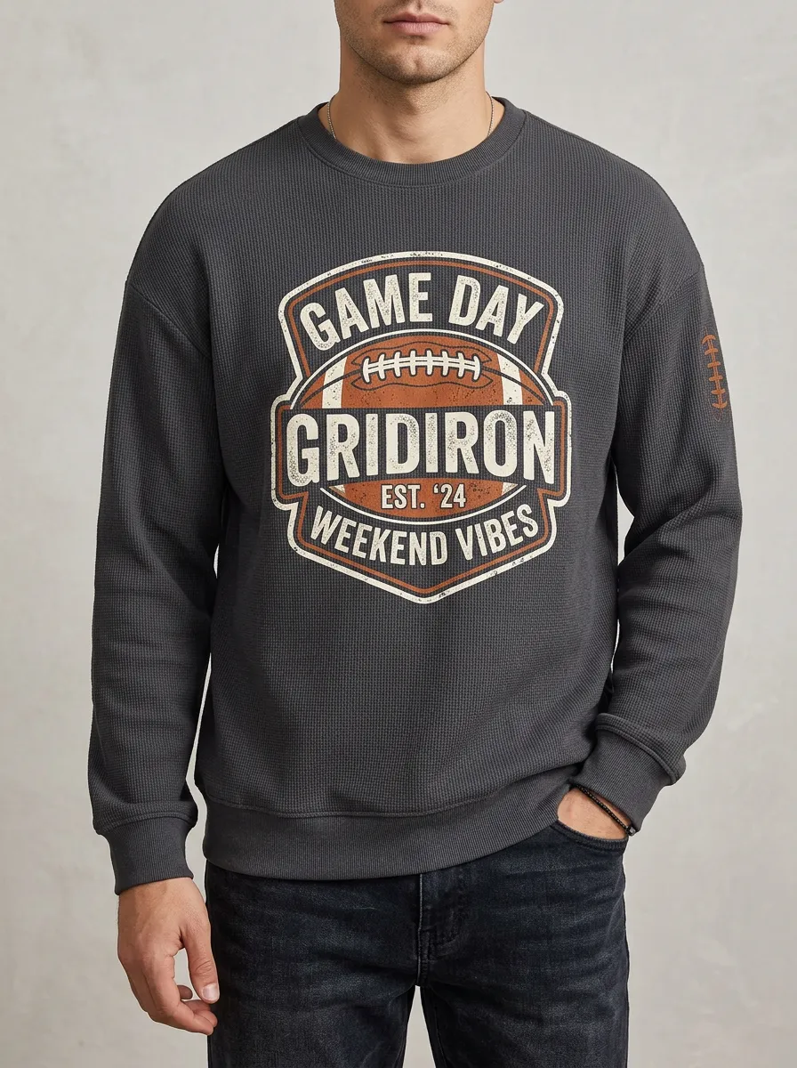 Football Graphic Casual Hoodie