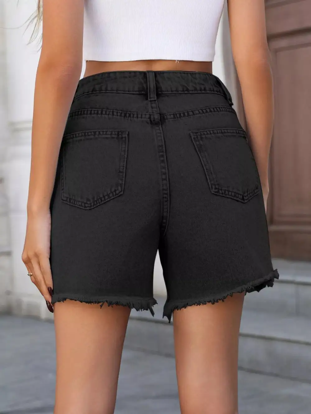 Soft Touch Frayed Hem Shorts