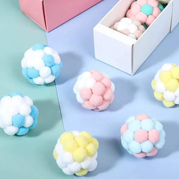 6 Pcs Fluffy Pet Ball Toy
