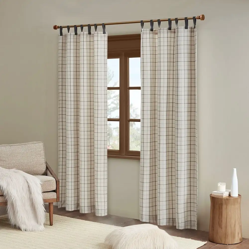 Classic Plaid Window Curtain Panel