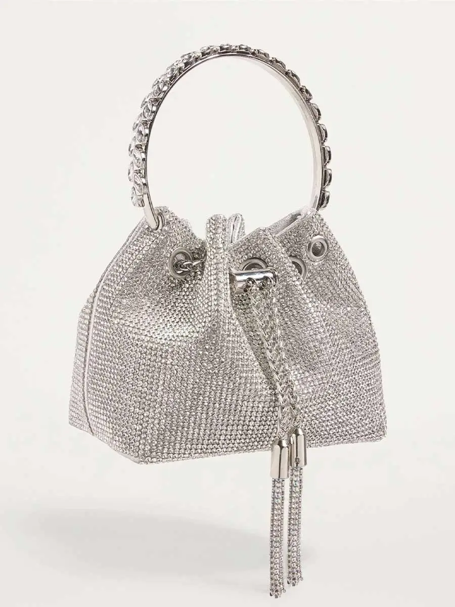 Greta Crystal Embellished Bucket Bag