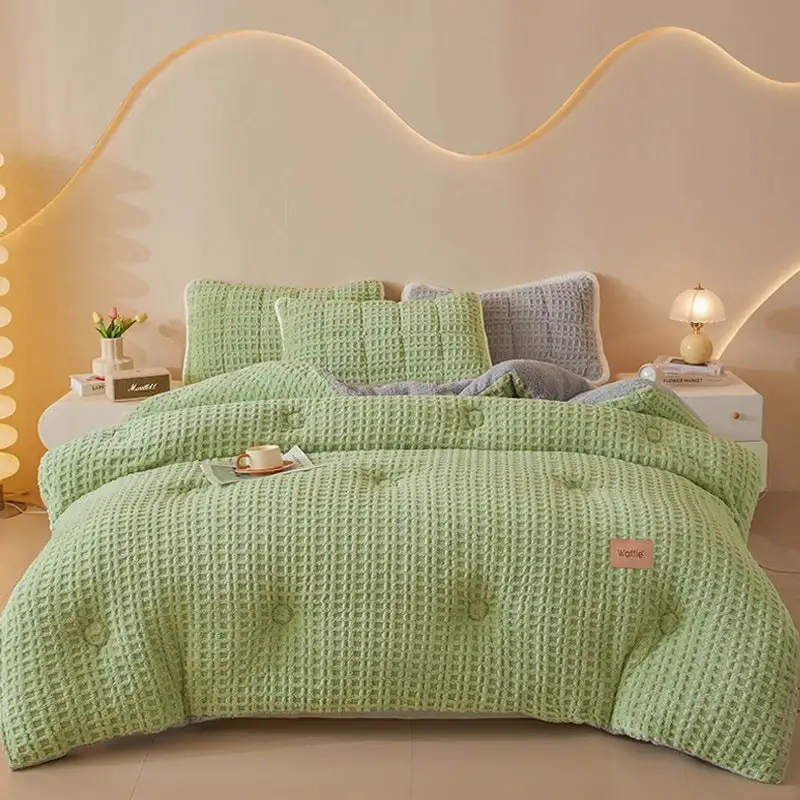 Reversible Waffle Winter Comforter Quilt