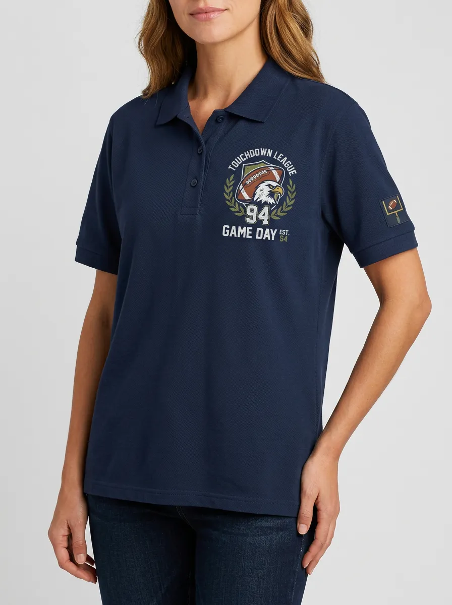 Football Inspired Casual Polo Shirt