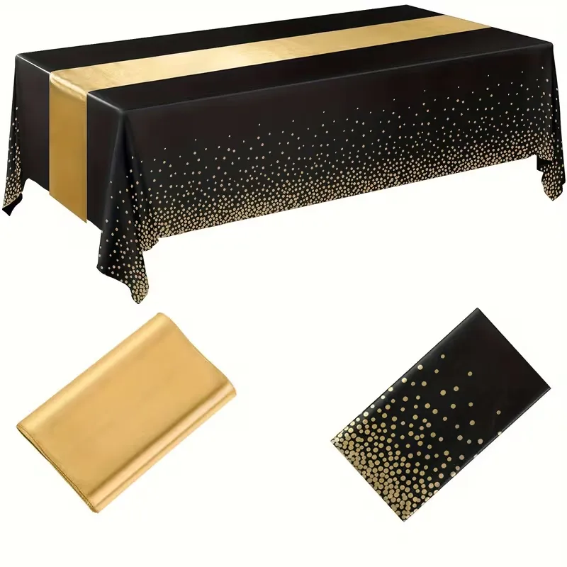 Party Tablecloth with Metallic Dots
