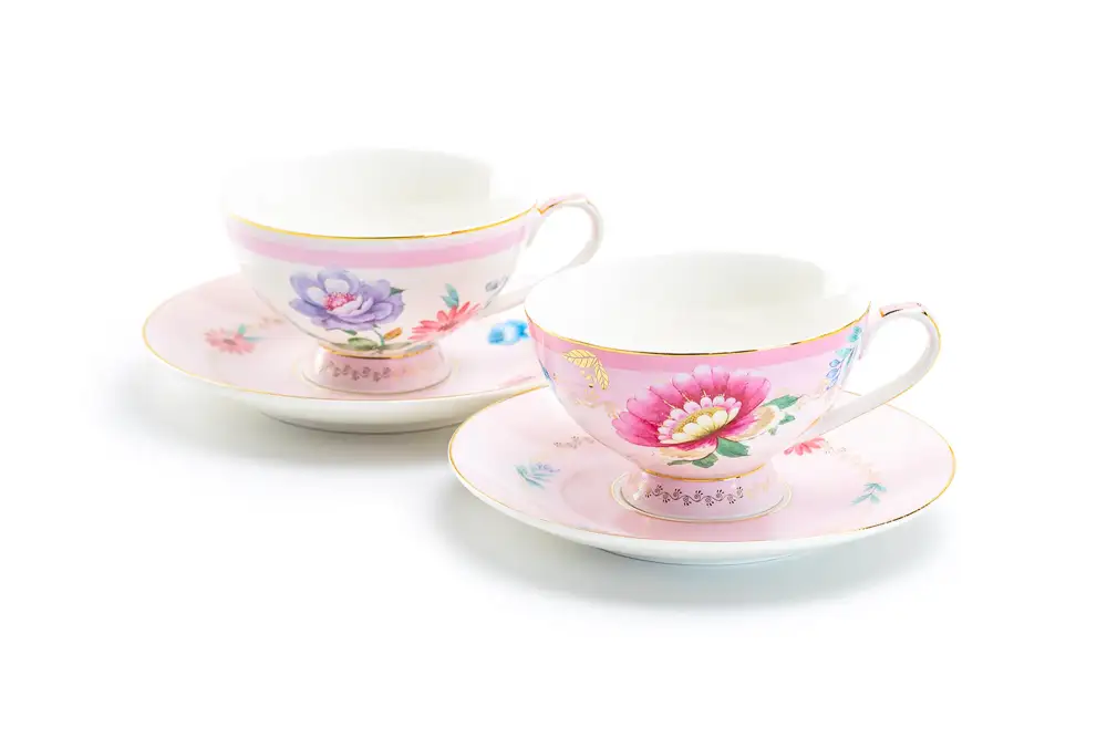 Flower Garden Cup Saucer Porcelain Tea Cup And Saucer