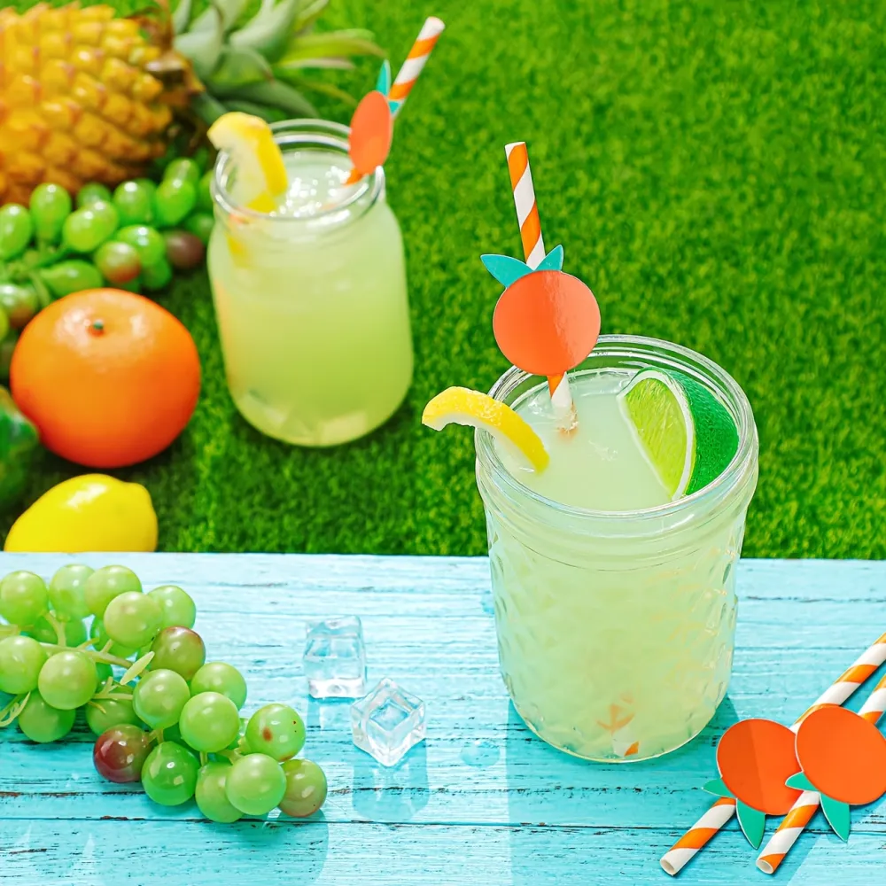 Striped Orange Straws