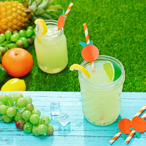 Striped Orange Straws