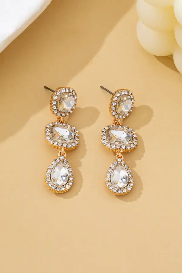 Triple Drop Pave Halo Crystal