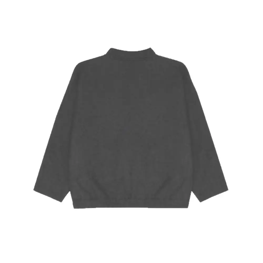 Stand Collar Snap Front Ribbed Trim Bomber Jacket