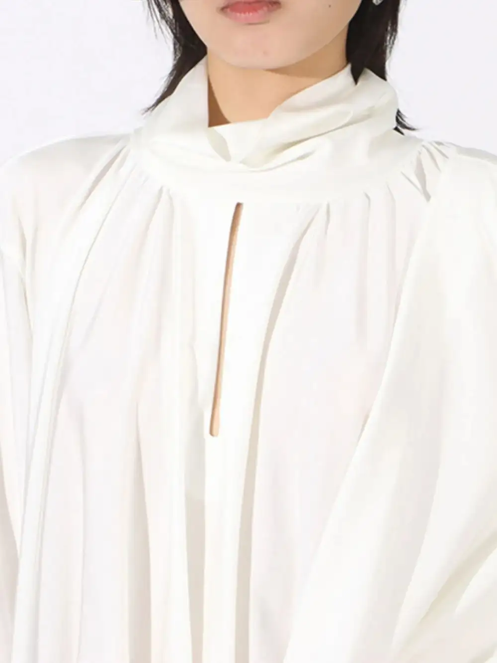 Relaxed Shape Ruched Long Sleeve Mini Dress