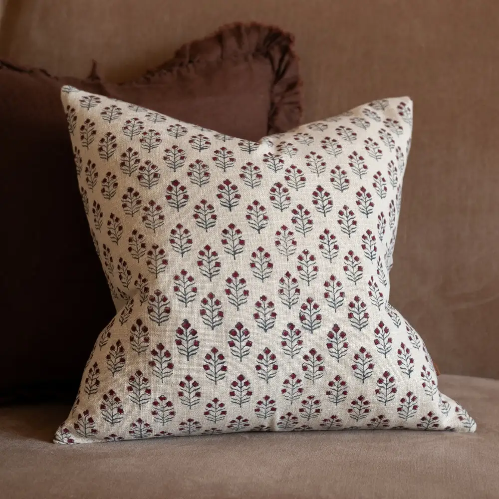 Layered Floral Printed Accent Cushion