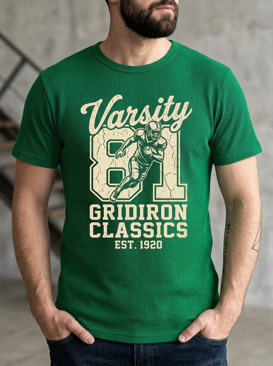 Men's Retro Gridiron Helmet Graphic T-Shirt