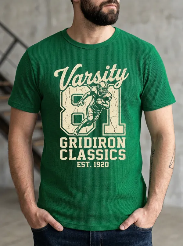 Men's Retro Gridiron Helmet Graphic T-Shirt