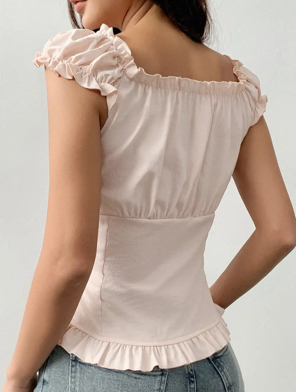 Short Sleeve Ruffled Vest