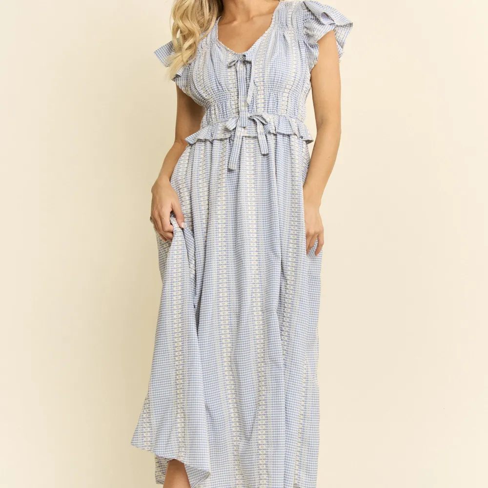 Smocked Tiered Ruffle Detail Dress