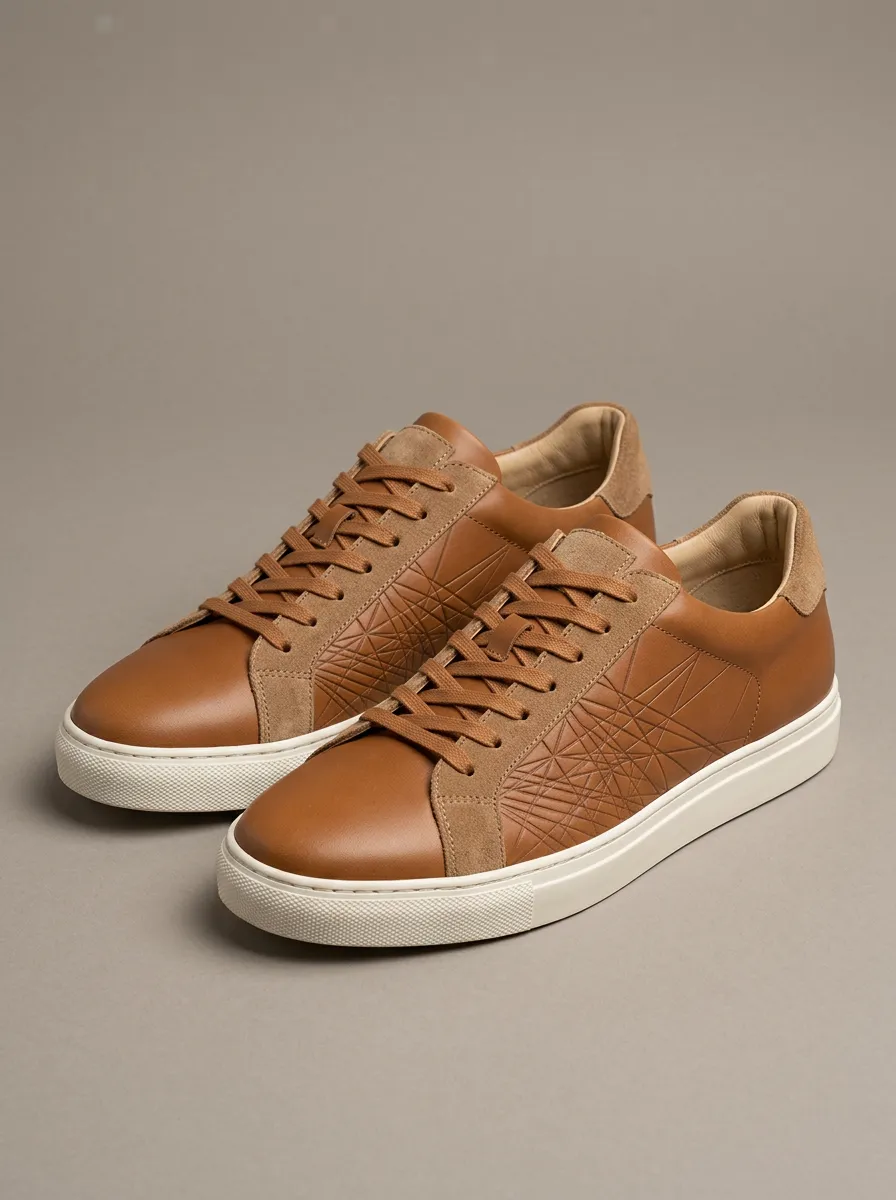 Men's Everyday Geometric Pattern Leather Printed Casual Shoes