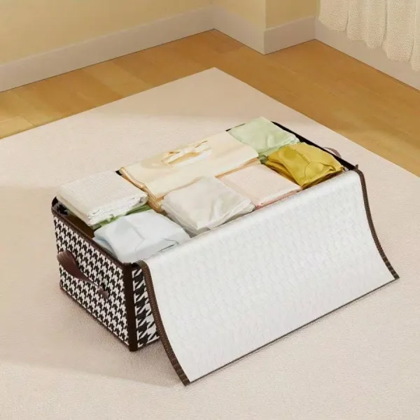 Houndstooth Fabric Storage Bin