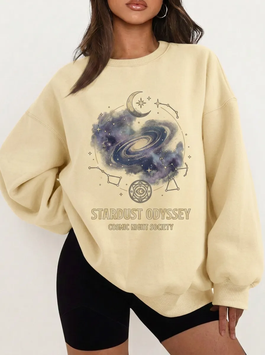 Women's Astronomy Lover Galaxy Constellation Printed T-shirt