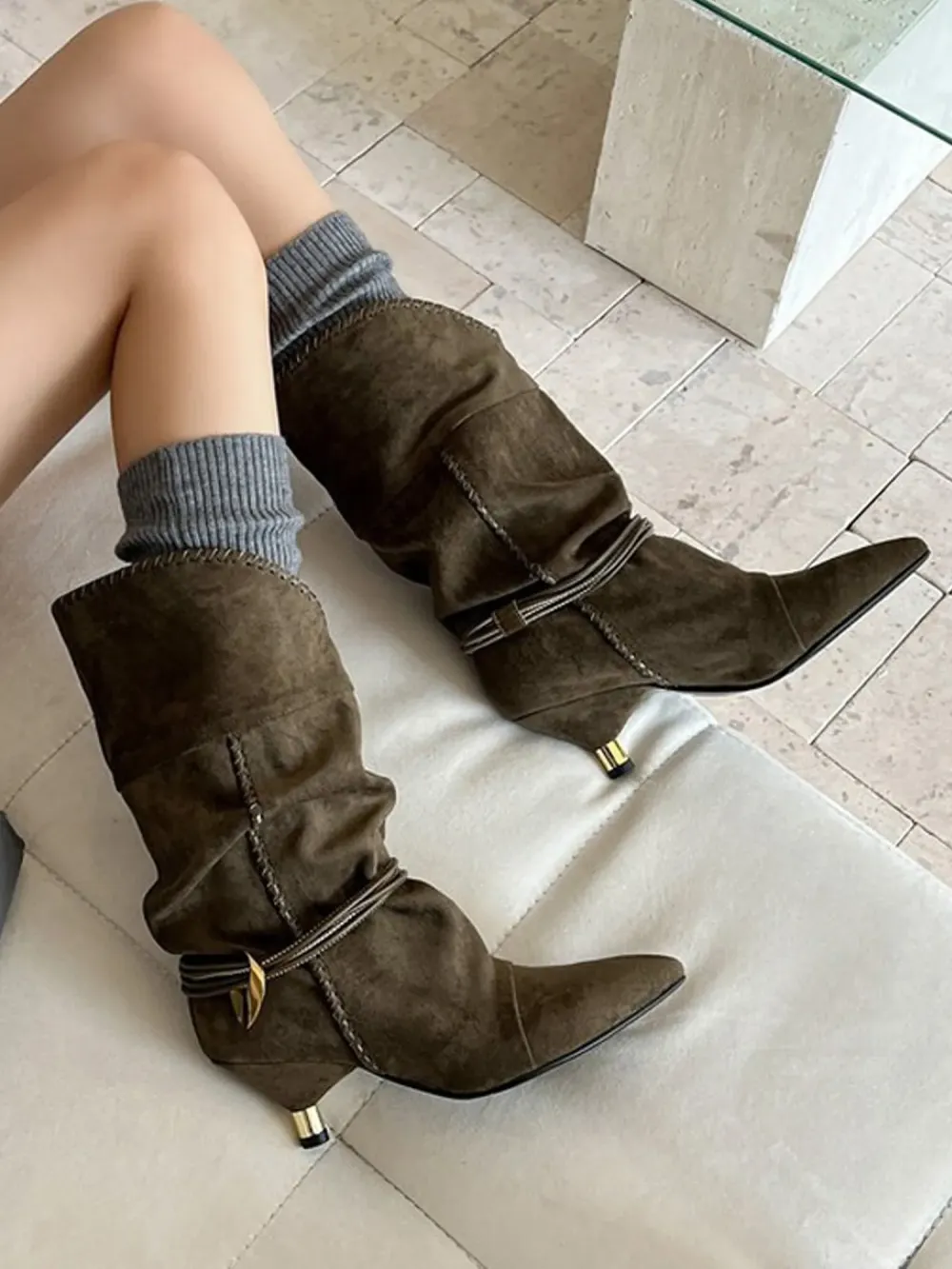 Abrianna Ruched Ankle Boots