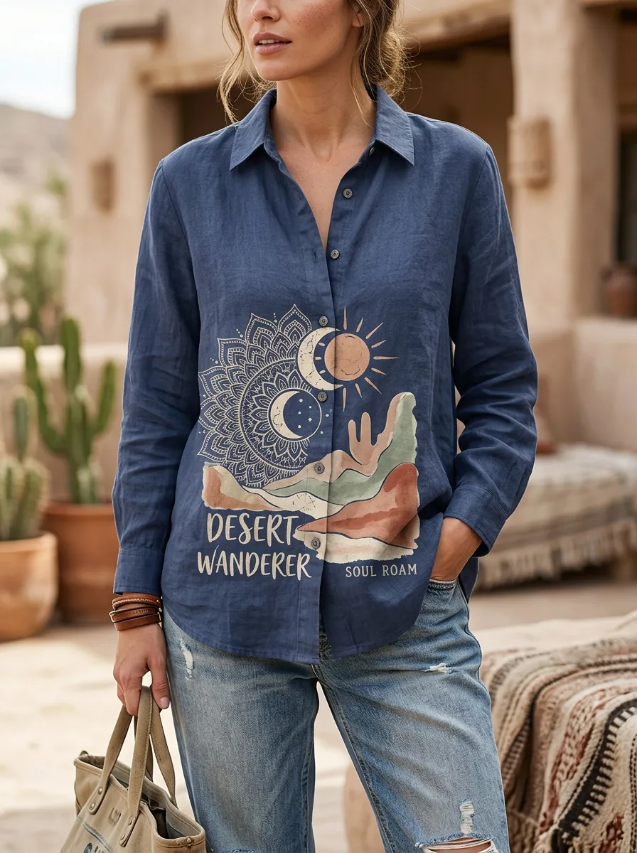 Desert Wanderer Mandala Casual Shirt Classic