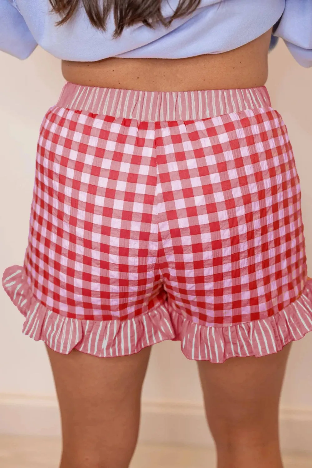 High Waist Ruffle Hem Women's Casual Shorts