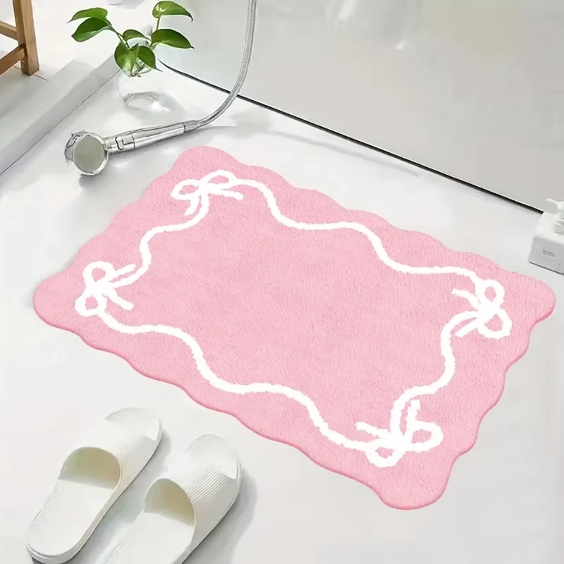 Non-Slip Bow Bath Rug