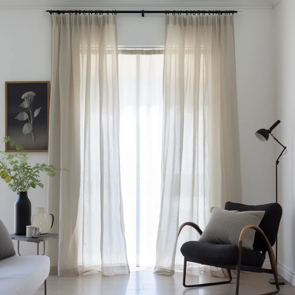 Voile Pencil Pleat Linen Curtain