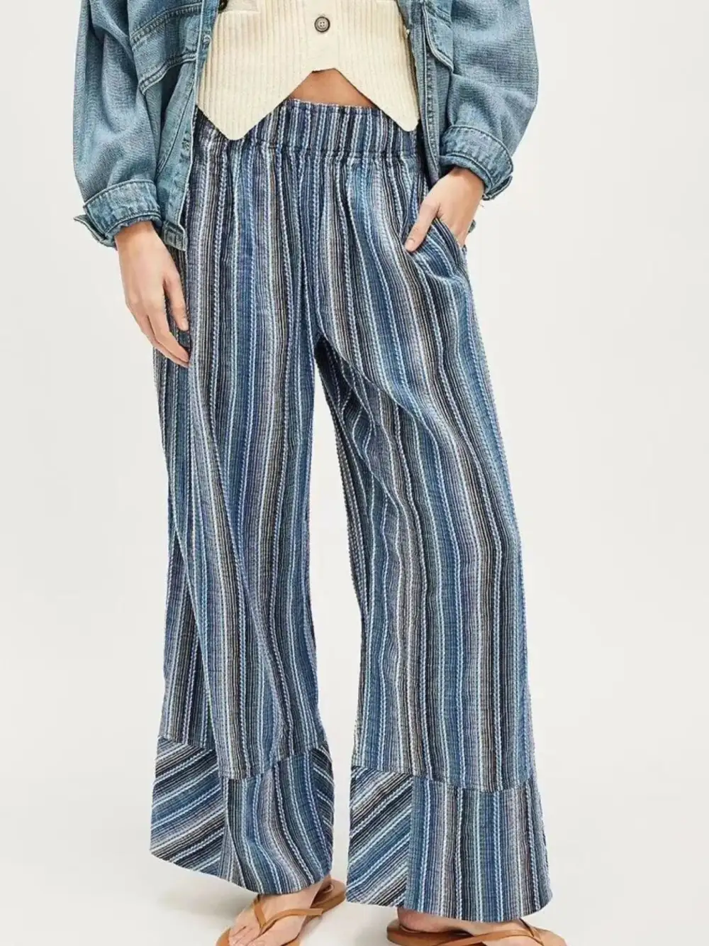 Everyday Striped Wide Leg Pants