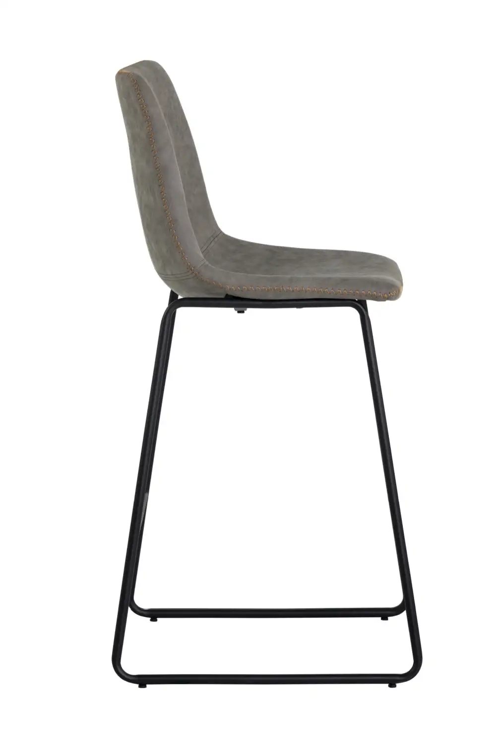 Leather Leather-Look Mid-Century Counter Stool