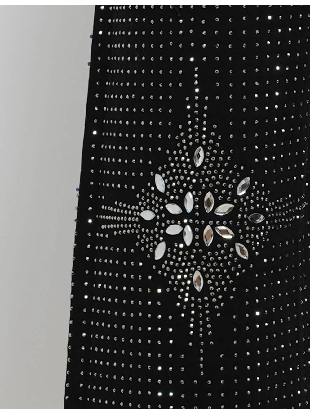 Chic Rhinestone Sparkle Button Wide Leg Denim Pants