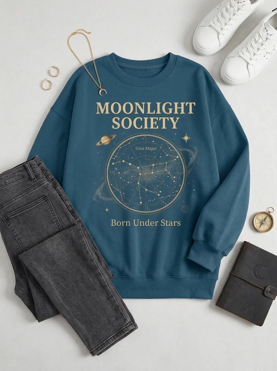 Women's Astronomy Lover Ursa Major Constellation Printed T-shirt
