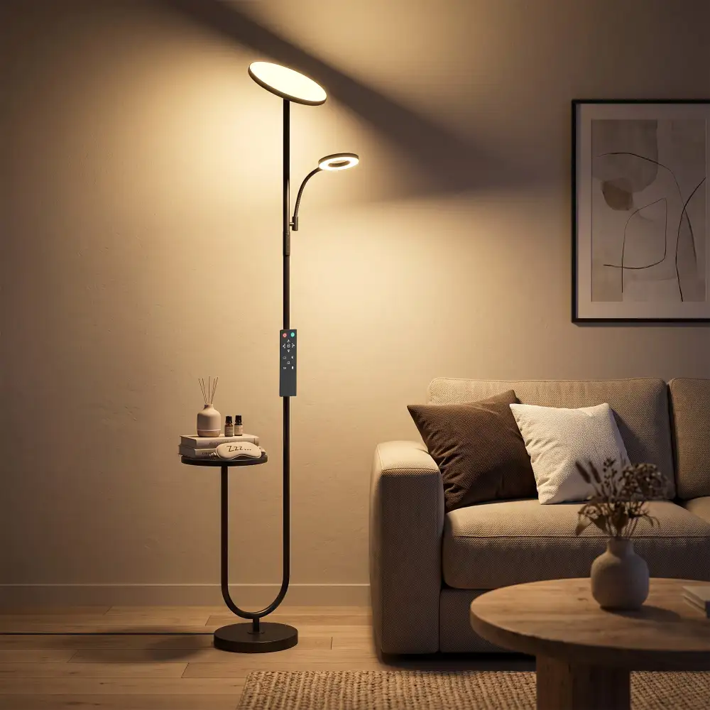 Corner Adjustable Reading Uplighter Floor Lamp