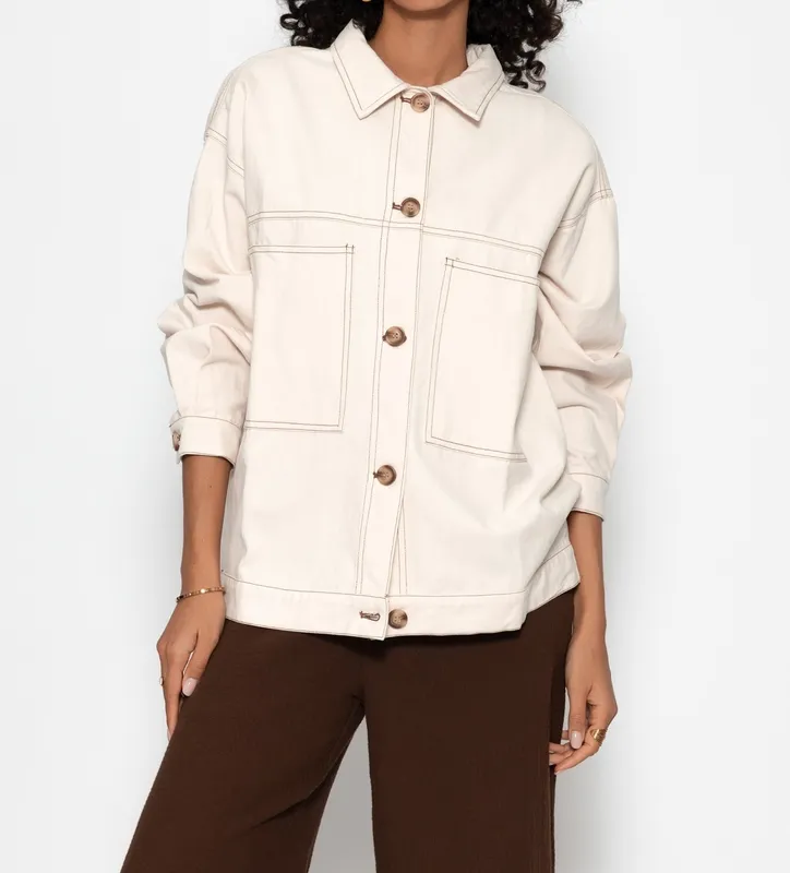 Beige Blouse Everyday Jacket