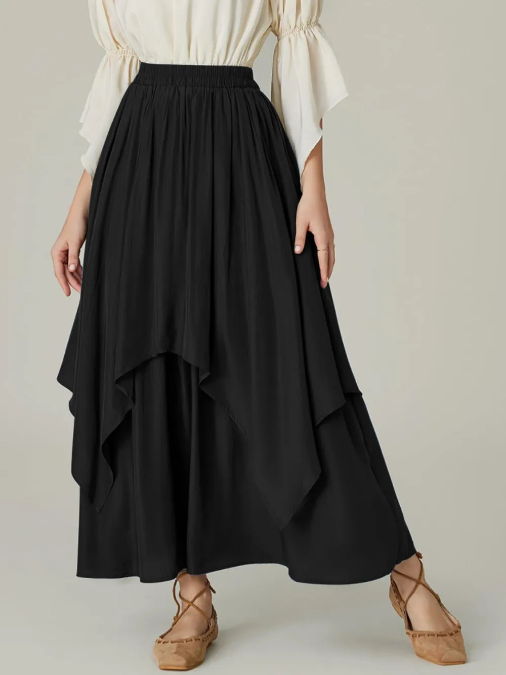 Smooth Ruched Smocked Skirt