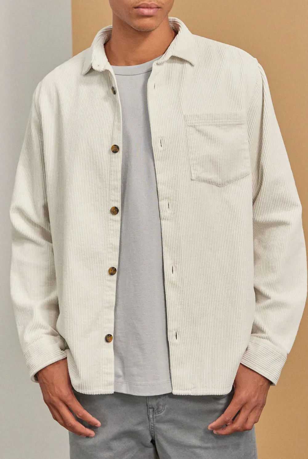 Cotton Cord Overshirt-Navy
