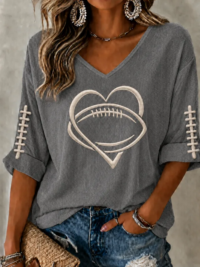 Women'S Football Fans Gameday Printed T-Shirt