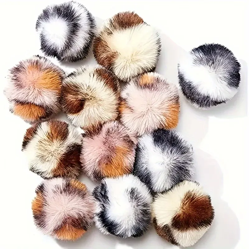 3 Pcs Cat Faux Fur Ball Toy