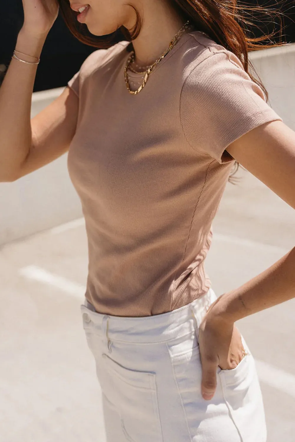 Classic Ribbed Round Neck T-Shirt