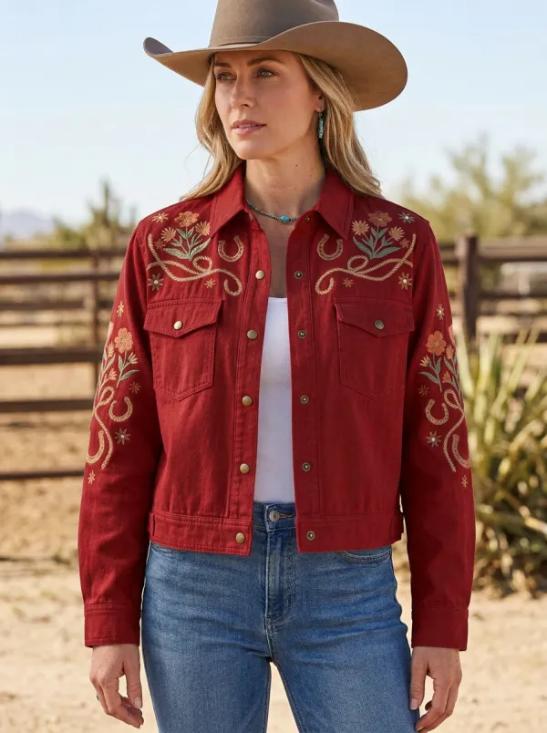 High Plains Horseshoe Horse Floral Edit Women's Western Jacket