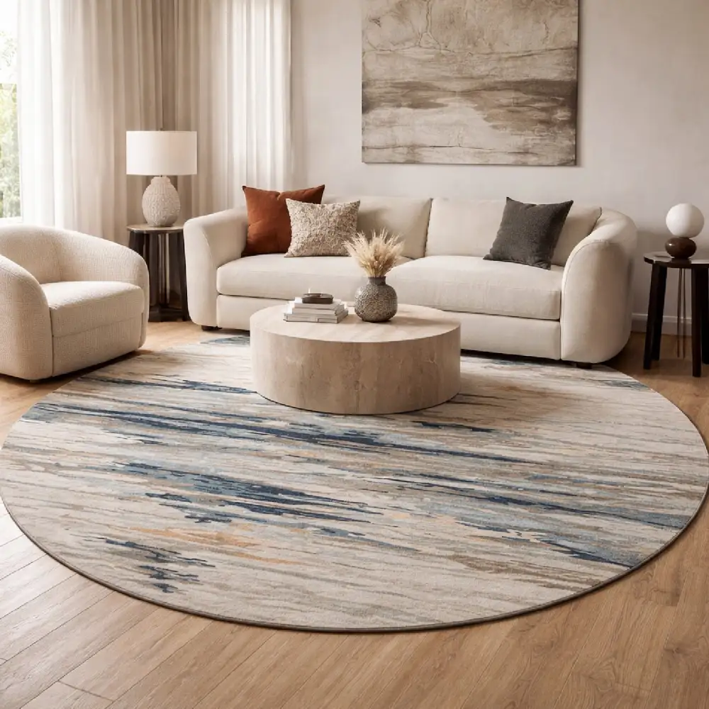 Viscose Wool Round Carpet